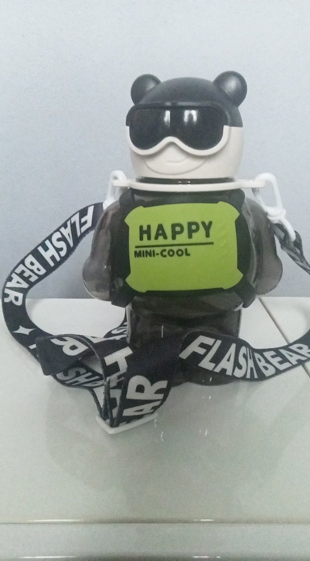 Renkli Siyah Ayı Figürlü Çocuk Termos suluk - Görsel 3