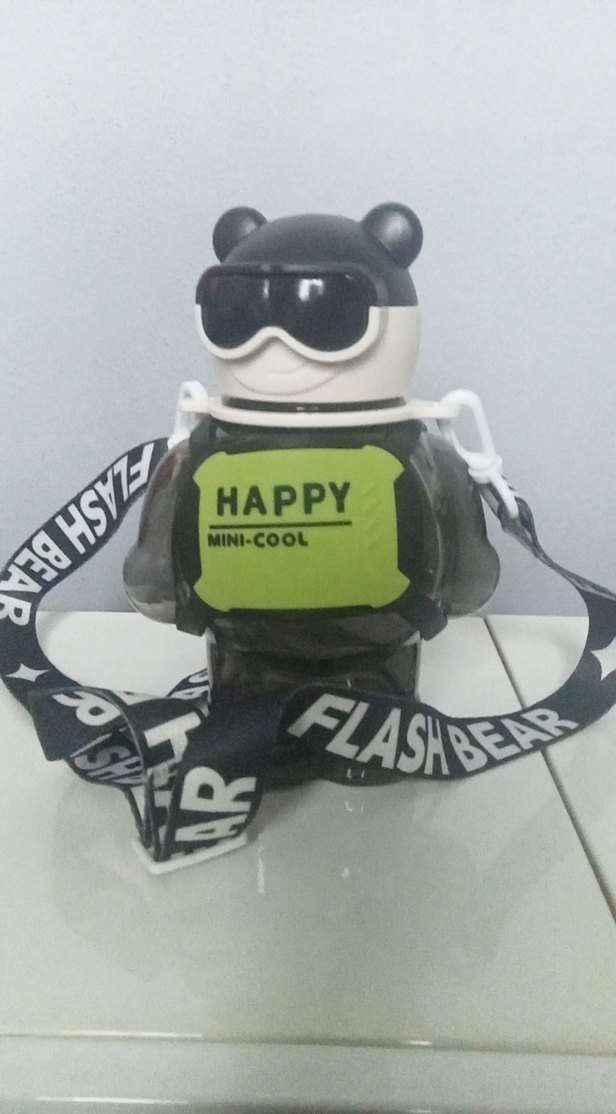 Renkli Siyah Ayı Figürlü Çocuk Termos suluk - Görsel 2