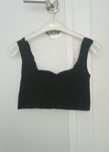 s Beden siyah Renk Siyah V Yaka Mini Crop Top