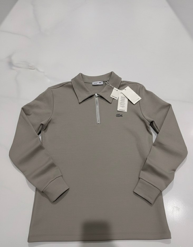 Lacoste Erkek Gri Polo Yaka Sweatshirt S/M/L/XL/XXL MEVCUTTUR - Görsel 2