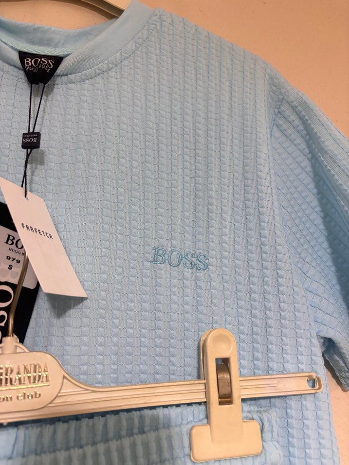 Boss Mavi Erkek Mini Şortlu Rahat Pijama Takımı - Görsel 2