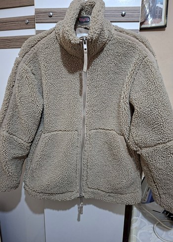 Kadın Bej Kürklü Polar Ceket - Görsel 2