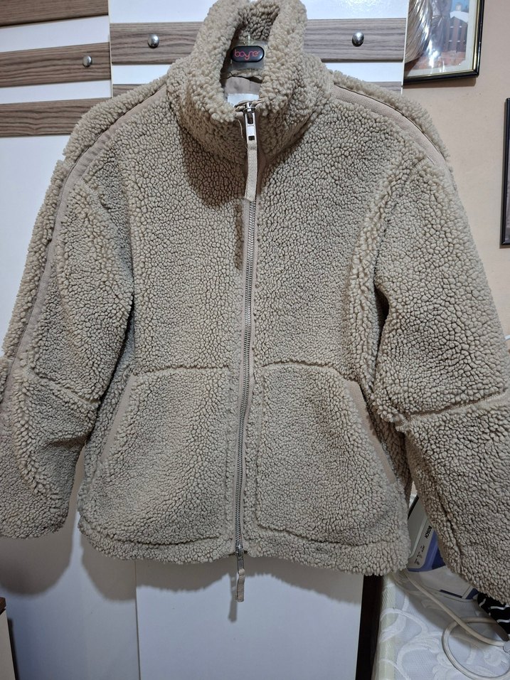 Kadın Bej Kürklü Polar Ceket - Görsel 2