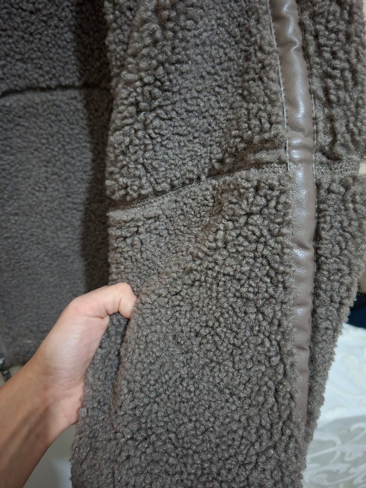 Kahverengi Kadın Peluş Ceket - Görsel 3