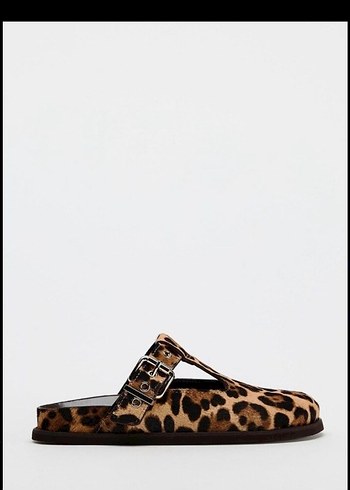 Leopar Desenli Süet Platform Terlik - Görsel 2