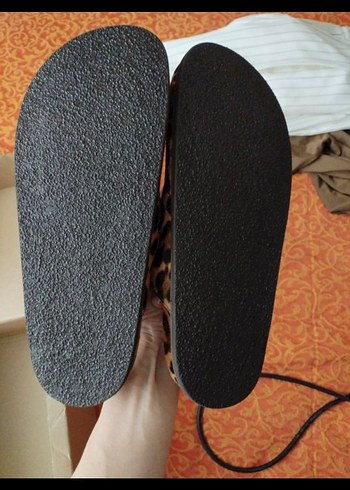 Leopar Desenli Süet Platform Terlik - Görsel 5