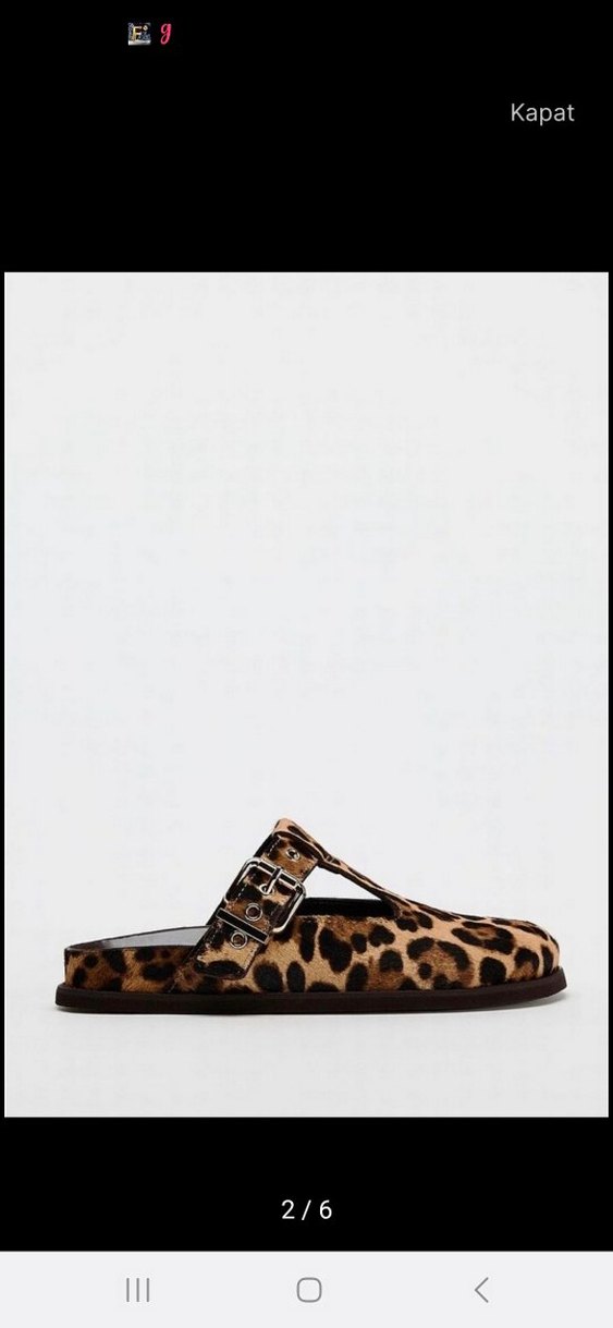 Leopar Desenli Süet Platform Terlik - Görsel 2