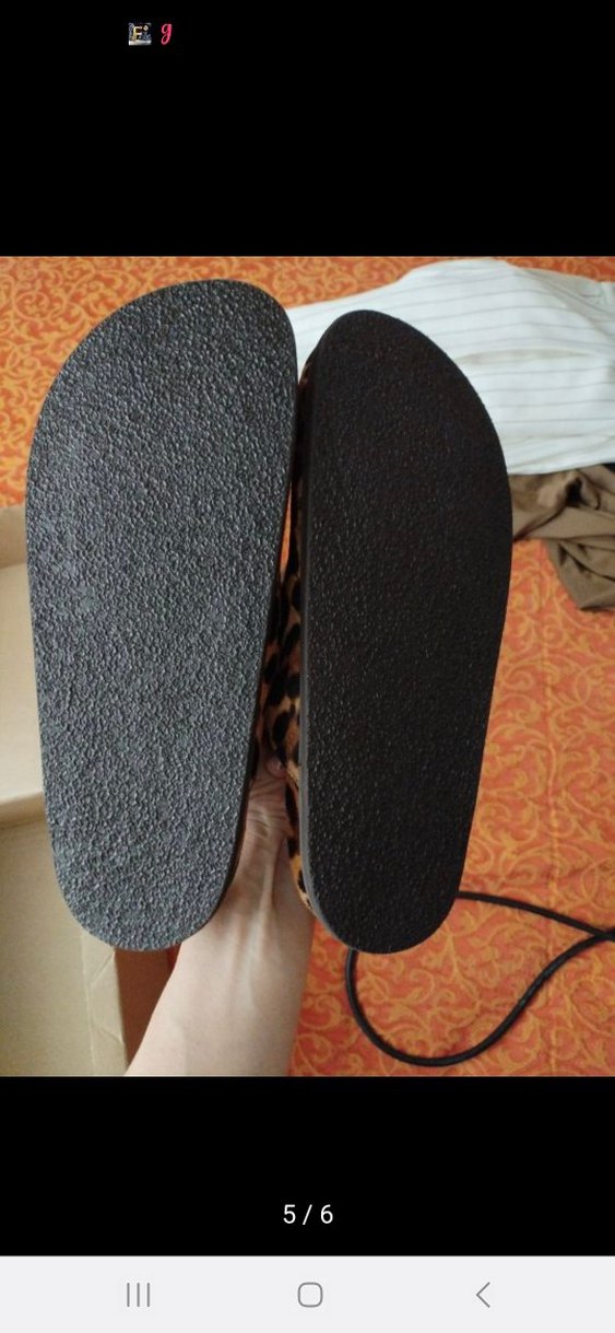 Leopar Desenli Süet Platform Terlik - Görsel 5