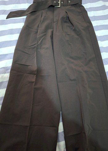 Kemerli Kahverengi Kadın Kumaş Pantolon - Görsel 4