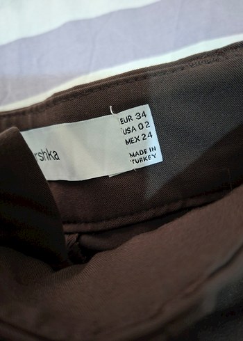 Kemerli Kahverengi Kadın Kumaş Pantolon - Görsel 3