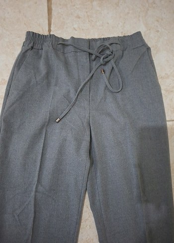 Kadın Gri Normal Kesim Kumaş Pantolon - Görsel 2