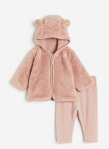 H&M peluş ceket eşofman takımı