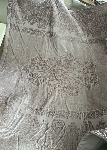 Gri Beyaz Düz Yatak Örtüsü - Görsel 5