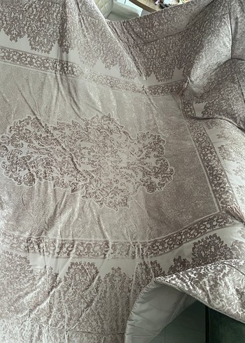 Gri Beyaz Düz Yatak Örtüsü - Görsel 8