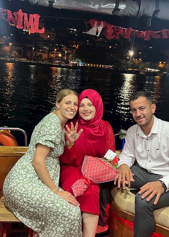 Kırmızı Drapeli Uzun Kollu Midi Elbise - Görsel 8