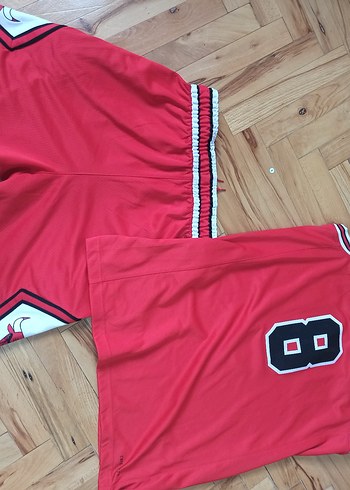 NBA Chicago Bulls Erkek Kırmızı Bulls Basketbol Forması ve Şortu - Görsel 8