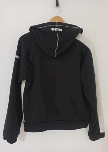 Errea Siyah Gri Kapüşonlu Fermuarlı  Ceket - Görsel 4