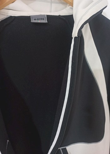 Errea Siyah Gri Kapüşonlu Fermuarlı  Ceket - Görsel 2