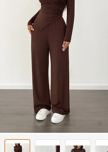 Kadın Kahverengi Uzun Kollu Uzun Tulum - Görsel 4