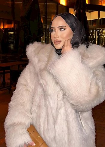 Gri Suni Kürk Detaylı Midi Kaban - Görsel 2