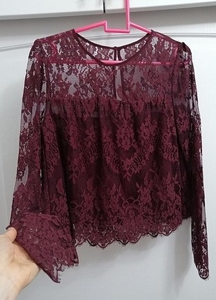 bordo dantelli bluz 