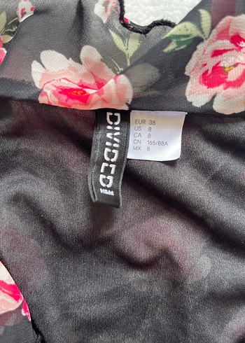 H&M Pembe Çiçek Desenli Bohem Kısa Elbise