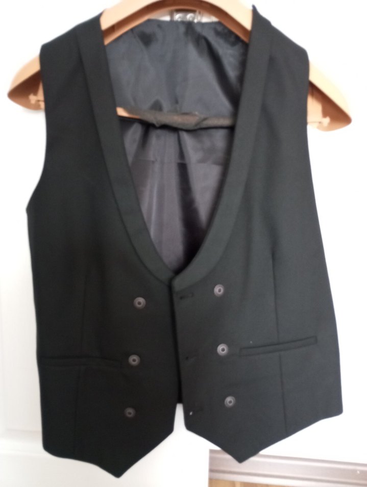 Düğmeli Siyah Erkek Takım Elbise - Görsel 2