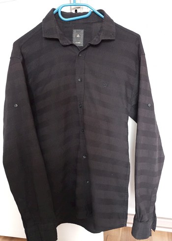 Düğmeli Siyah Erkek Uzun Kollu Gömlek - Görsel 2