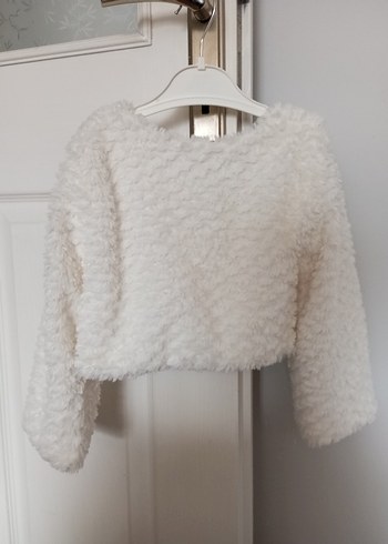 Kız Çocuk Beyaz Kürk Detaylı Bolero - Görsel 3