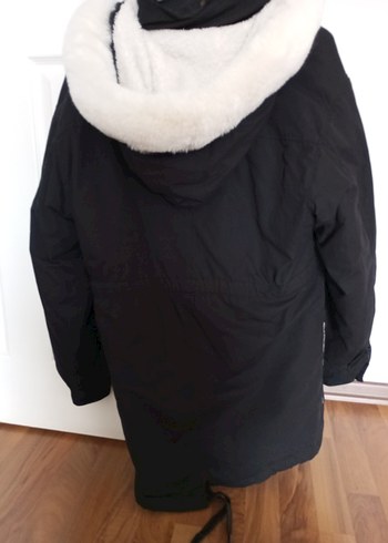 Kürklü Siyah Midi Kadın Ceket - Görsel 2