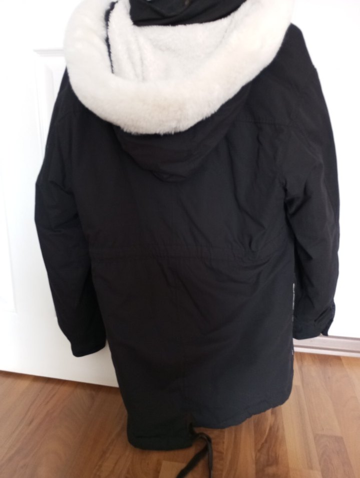 Kürklü Siyah Midi Kadın Ceket - Görsel 2