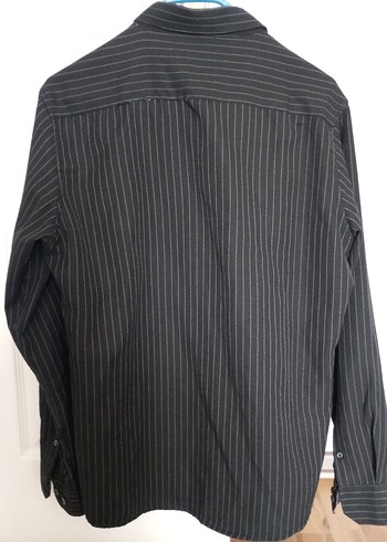 Düğmeli Gri Erkek Keten Gömlek - Görsel 3