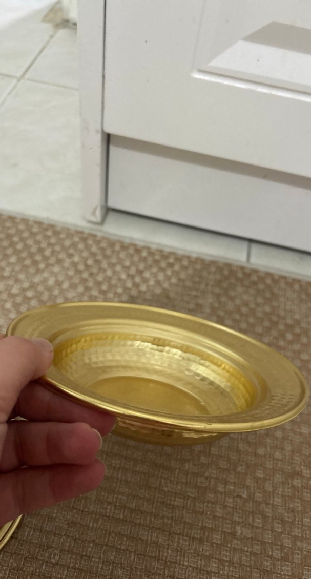 İşlemeli Parlak Altın Kapaklı lokumluk - Görsel 3