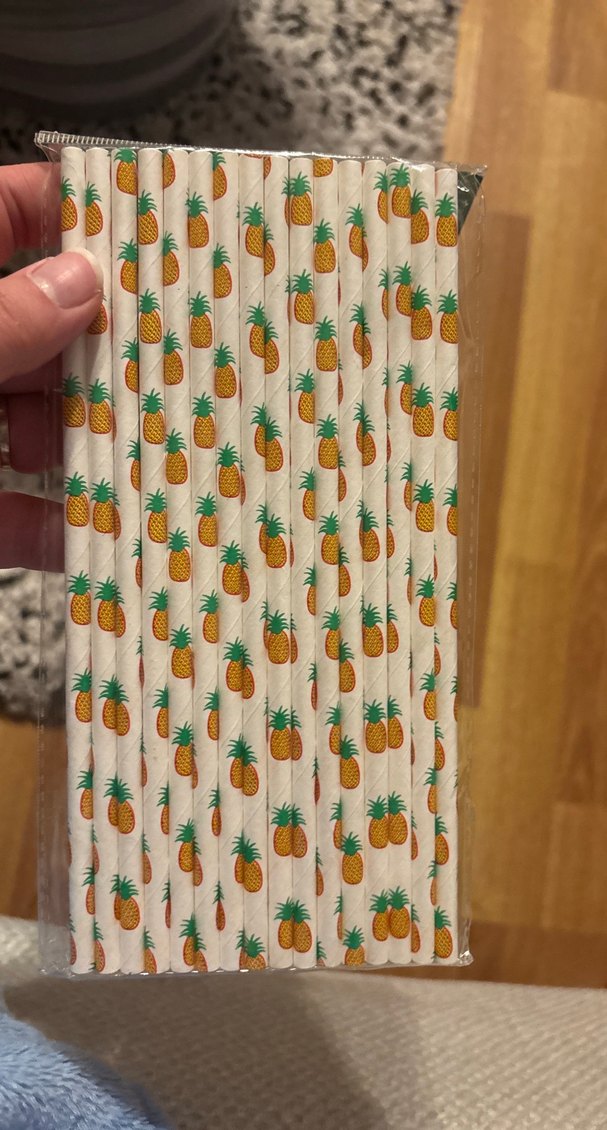 Ananas Desenli Renkli Parti Pipetleri - Görsel 2