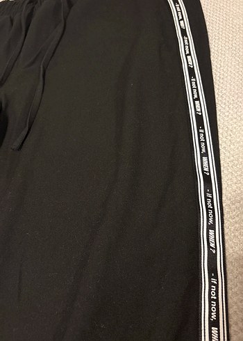 Siyah Elastik Bel Rahat Kesim Eşofman Altı - Görsel 2