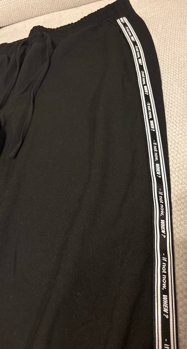 Siyah Elastik Bel Rahat Kesim Eşofman Altı - Görsel 2