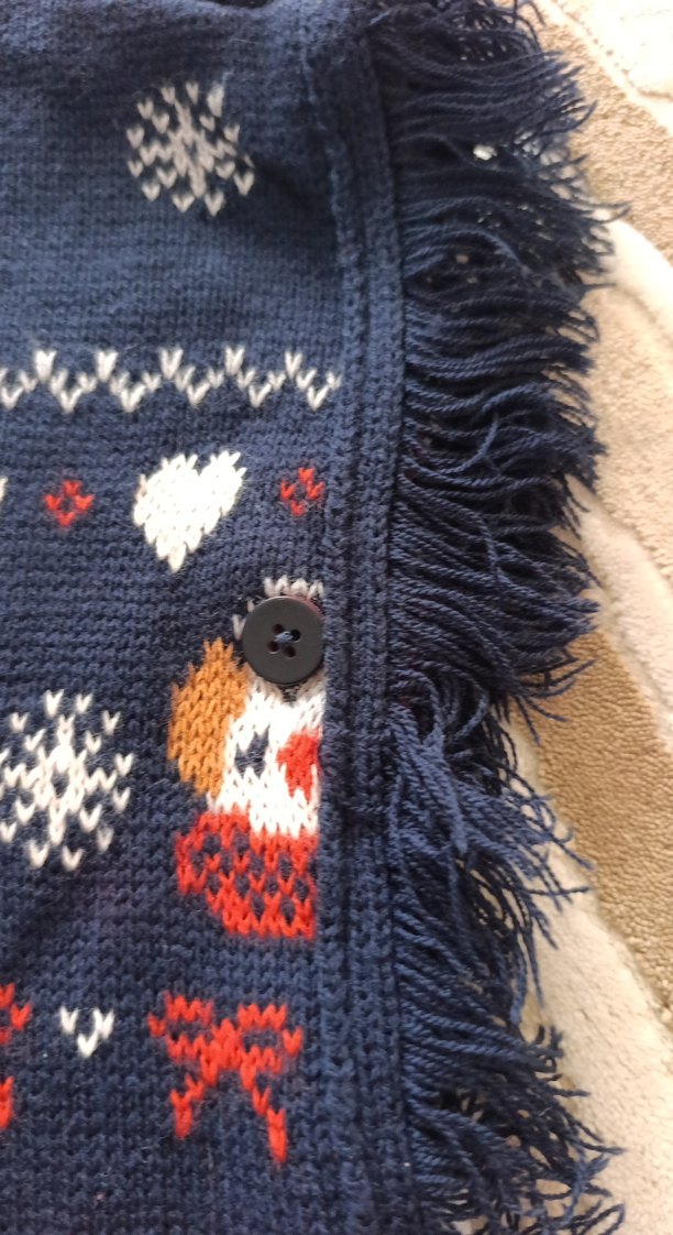 Kapüşonlu Nakışlı Kız Panço - Görsel 2