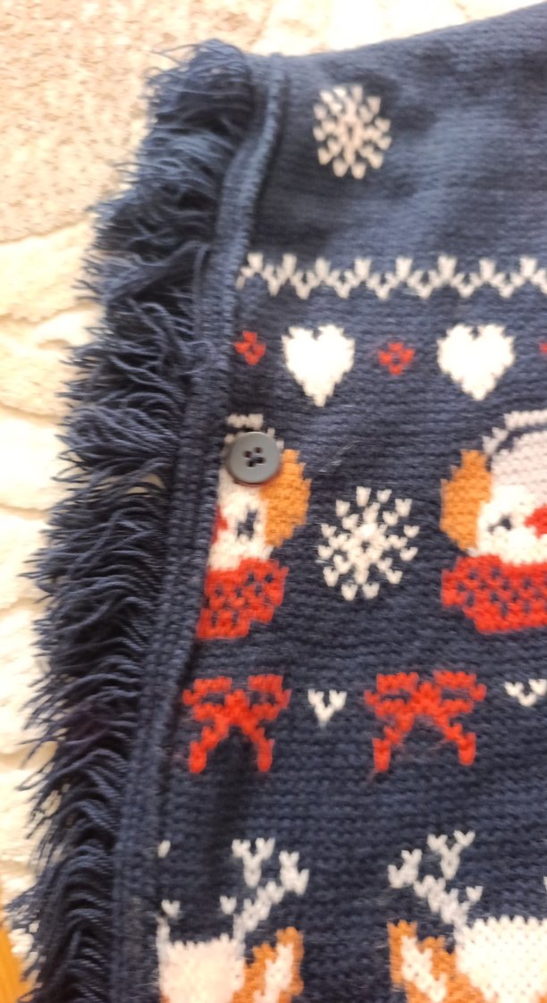 Kapüşonlu Nakışlı Kız Panço - Görsel 4