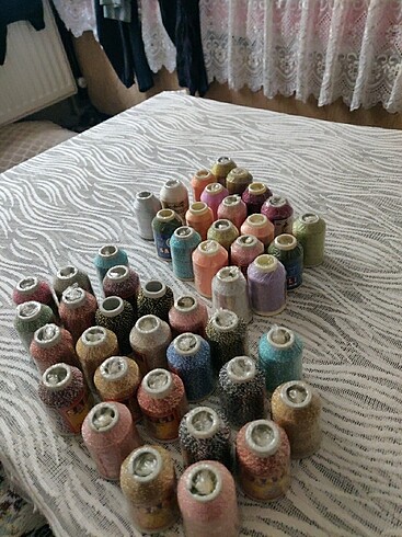 30adet simli. 15adet simsiz. 6adet. Naylon bobin
