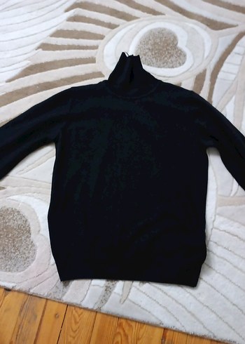 Siyah Kadın Boğazlı İnce Triko - Görsel 3