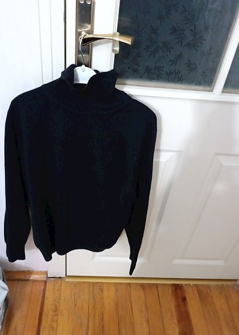 Siyah Kadın Boğazlı İnce Triko - Görsel 7