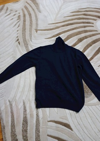 Kadın Lacivert Boğazlı Triko Kazak - Görsel 3