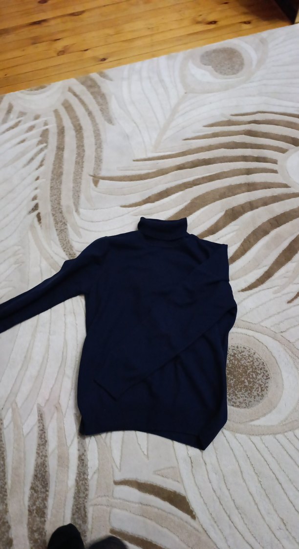 Kadın Lacivert Boğazlı Triko Kazak - Görsel 5