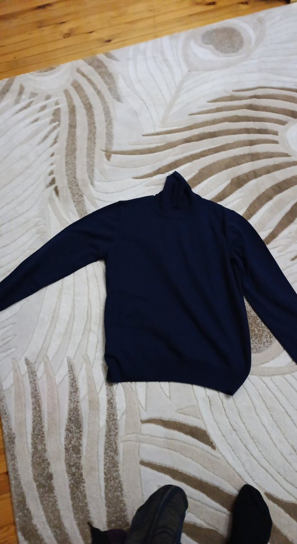 Kadın Lacivert Boğazlı Triko Kazak - Görsel 3