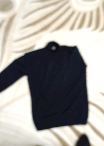 Siyah Erkekyarim bogazliTriko Kazak - Görsel 4