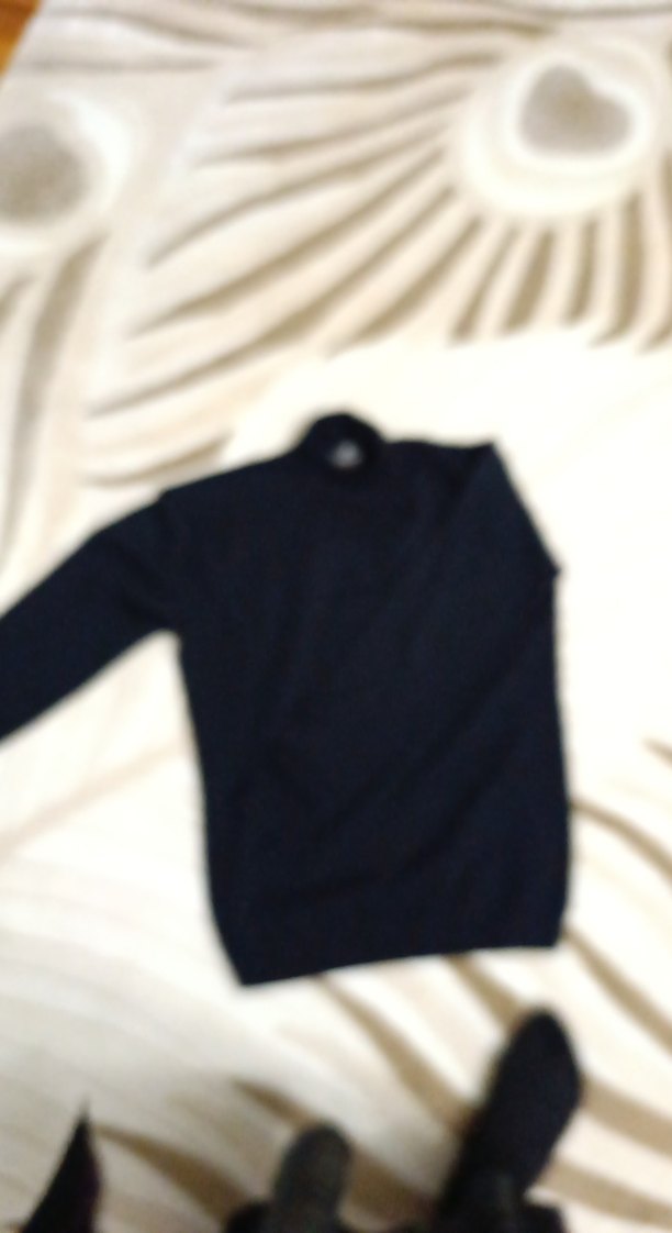 Siyah Erkekyarim bogazliTriko Kazak - Görsel 4