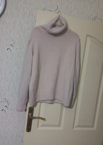 Kadıntoz pudra. rengiBoğazlı Örgü Kazak - Görsel 3