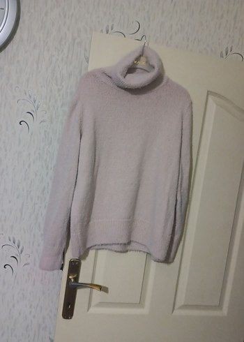 Kadıntoz pudra. rengiBoğazlı Örgü Kazak - Görsel 4