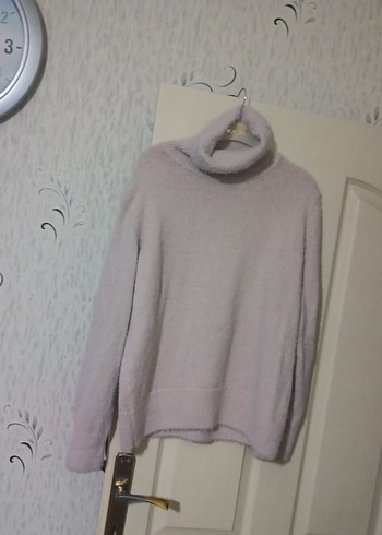 Kadıntoz pudra. rengiBoğazlı Örgü Kazak - Görsel 5