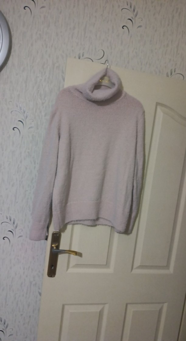 Kadıntoz pudra. rengiBoğazlı Örgü Kazak - Görsel 3